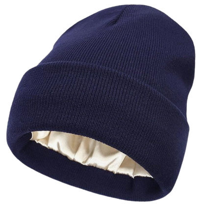 Warm Knit Hat with Satin Lining