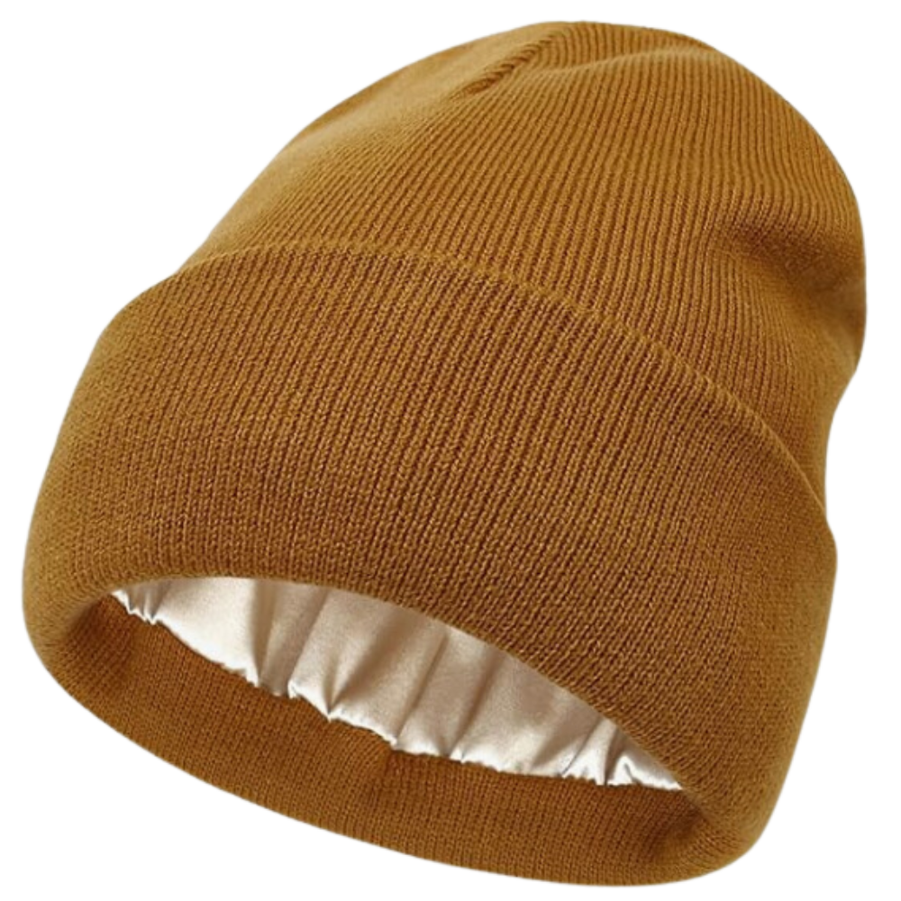 Warm Knit Hat with Satin Lining