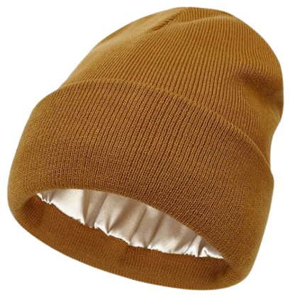 Warm Knit Hat with Satin Lining