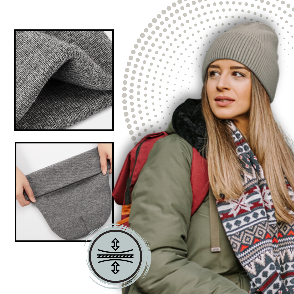 Warm Knit Hat with Satin Lining