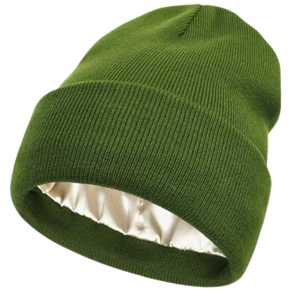 Warm Knit Hat with Satin Lining