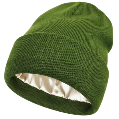 Warm Knit Hat with Satin Lining