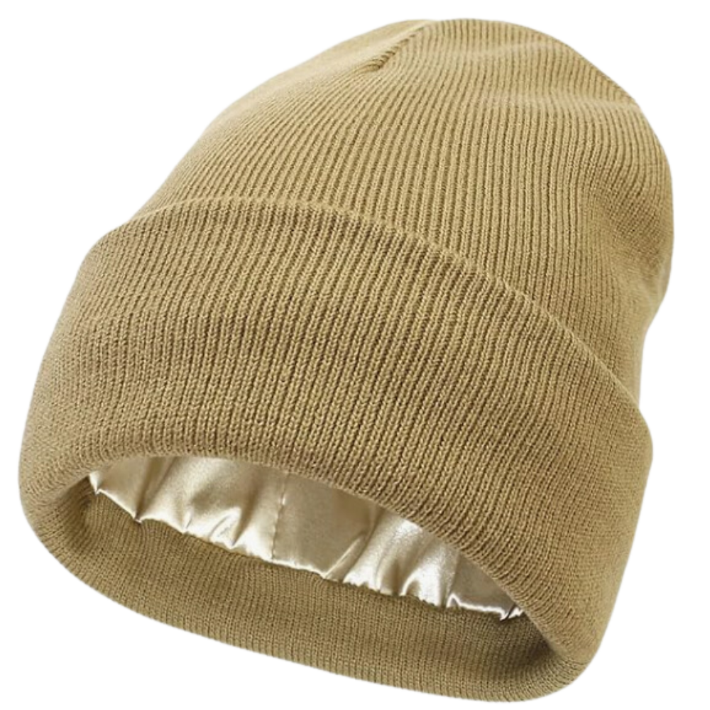 Warm Knit Hat with Satin Lining