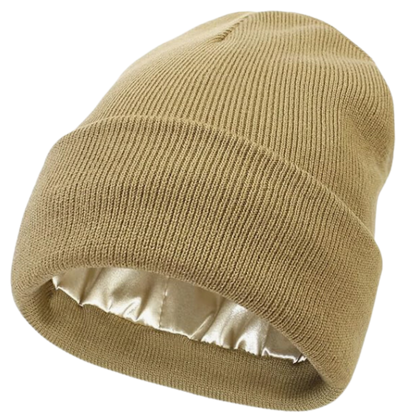 Warm Knit Hat with Satin Lining