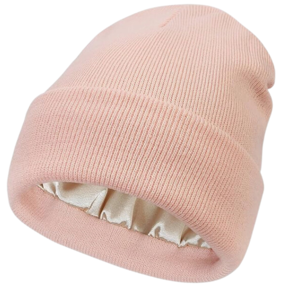 Warm Knit Hat with Satin Lining