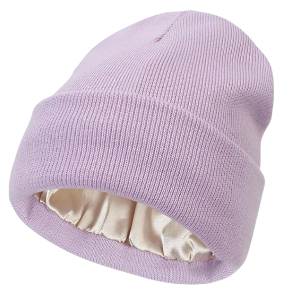 Warm Knit Hat with Satin Lining
