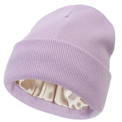 Warm Knit Hat with Satin Lining