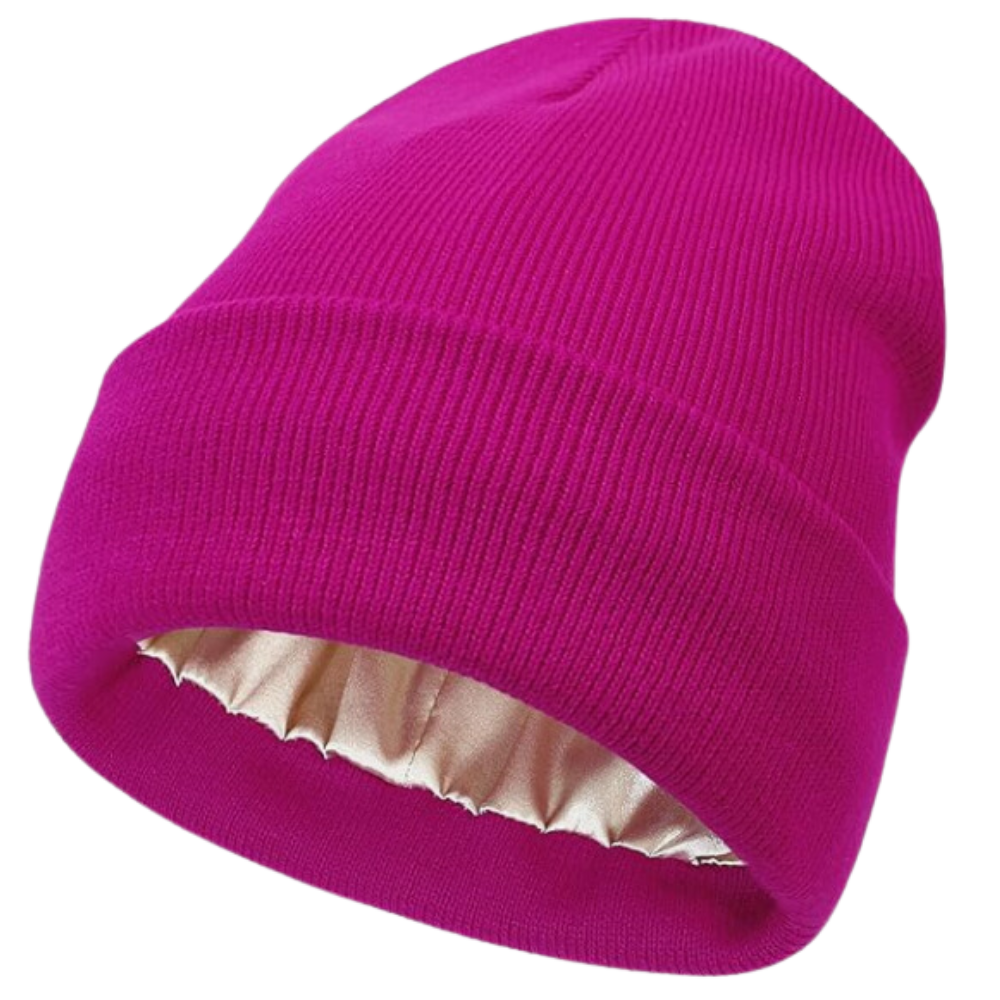 Warm Knit Hat with Satin Lining