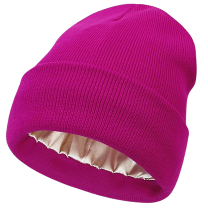Warm Knit Hat with Satin Lining