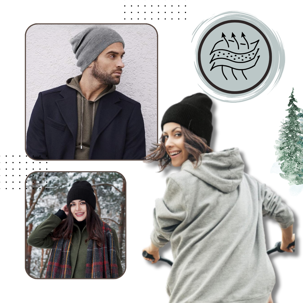 Warm Knit Hat with Satin Lining