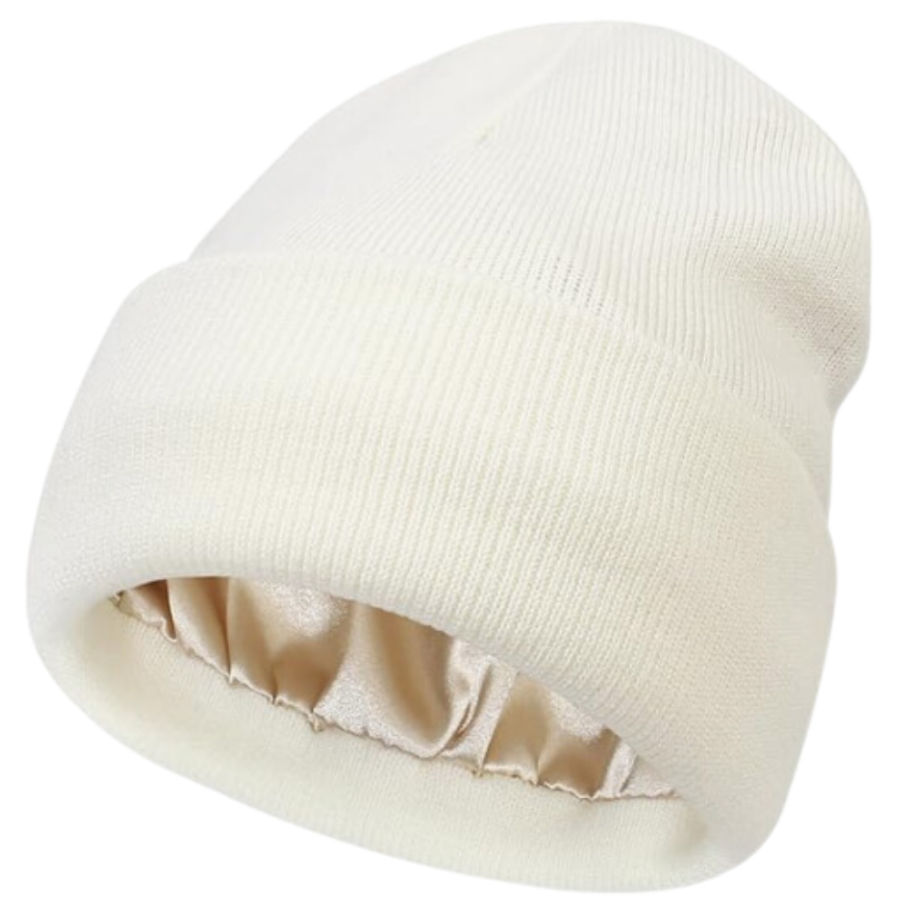 Warm Knit Hat with Satin Lining