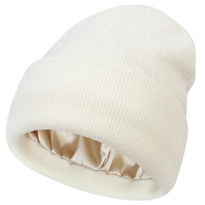 Warm Knit Hat with Satin Lining