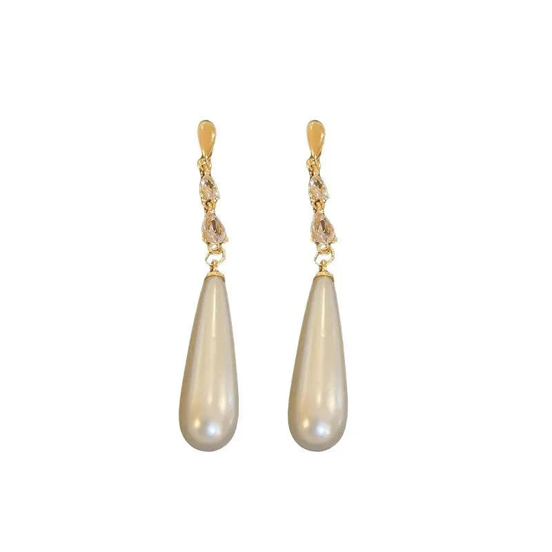 BowLift | Water Drop Pearl Diamond Earrings
