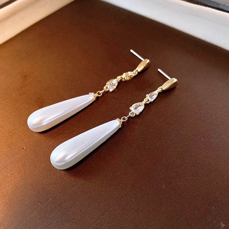 BowLift | Water Drop Pearl Diamond Earrings