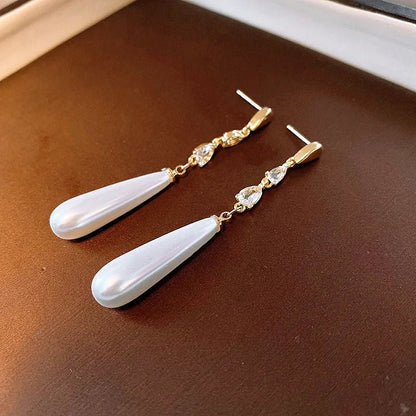 BowLift | Water Drop Pearl Diamond Earrings