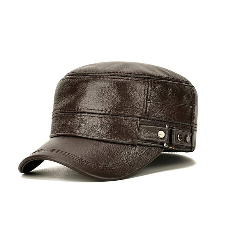 Skanto | New Men's Winter Hat with Lambskin Ear Protection Flat Brim