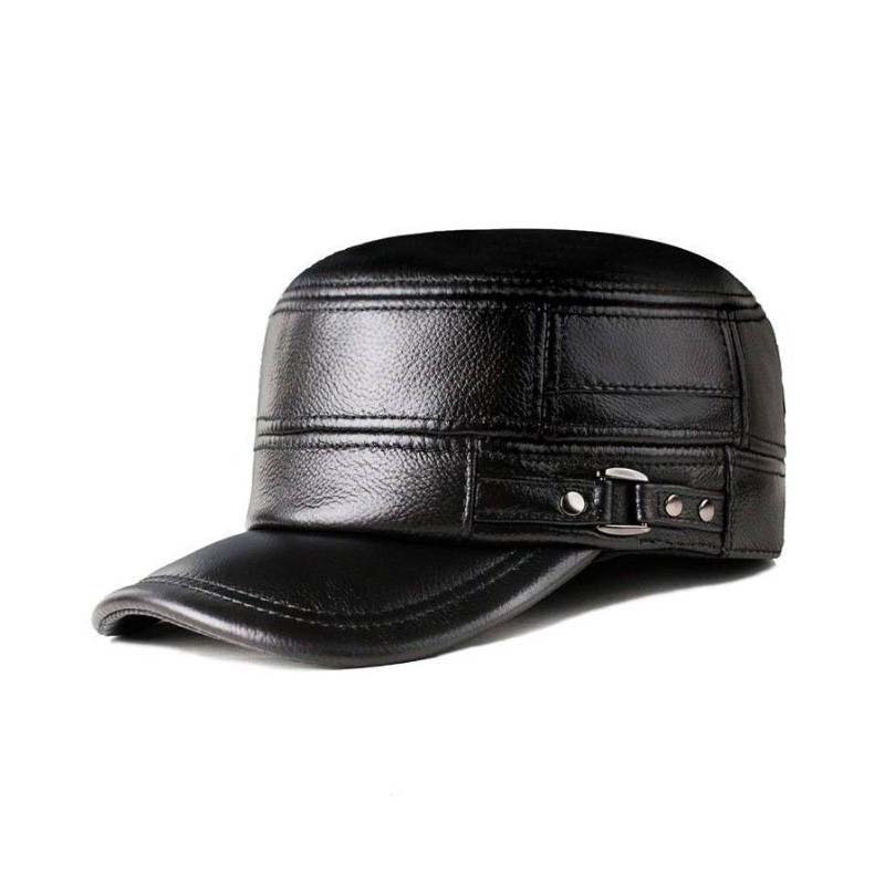 Skanto | New Men's Winter Hat with Lambskin Ear Protection Flat Brim