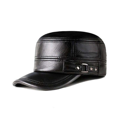 Skanto | New Men's Winter Hat with Lambskin Ear Protection Flat Brim