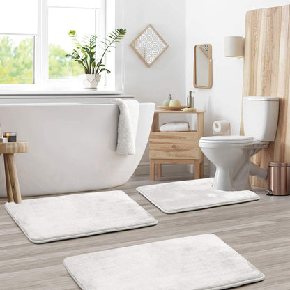 Skanto | VelvaLuxe 3-Piece Memory Foam Bath Mat Set – Non-Slip, Absorbent & Washable