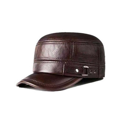 Skanto | New Men's Winter Hat with Lambskin Ear Protection Flat Brim