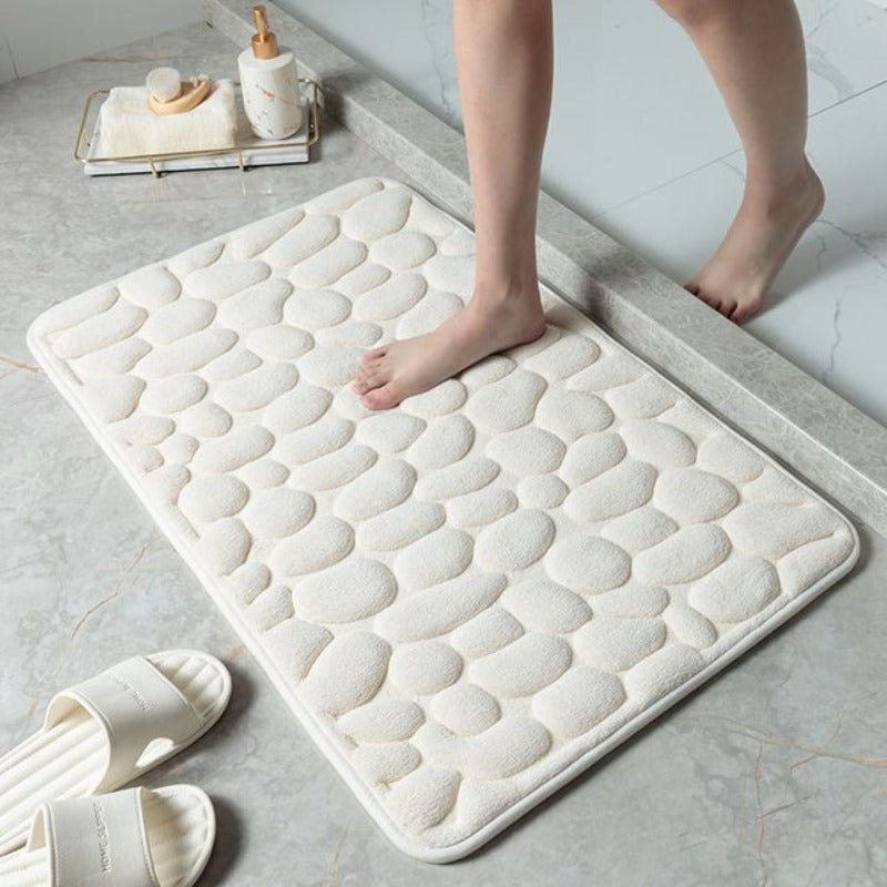 Pebble Design Bathroom Mat with Memory Foam