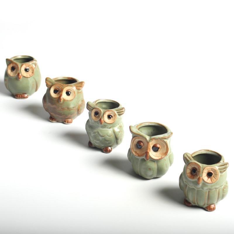 Skanto | Owl Ceramic Flower Pot Set 5-Piece