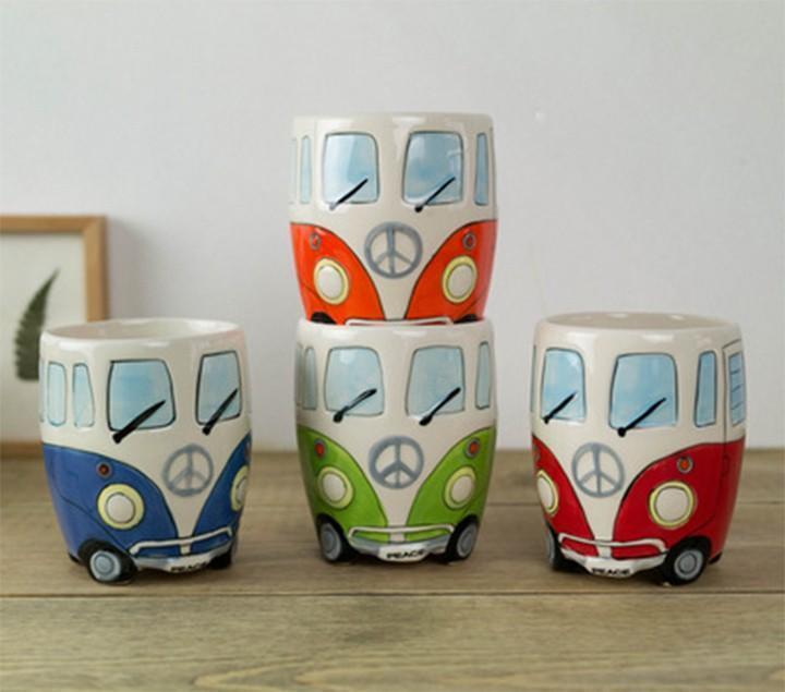 GroovyCup Campervan Mug – Retro Ceramic Coffee Mug 330 ml