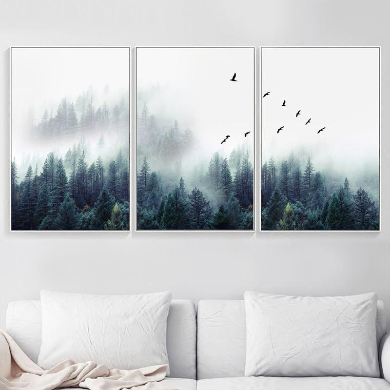 Skanto | 3-Piece Nordic Forest Landscape Wall Art