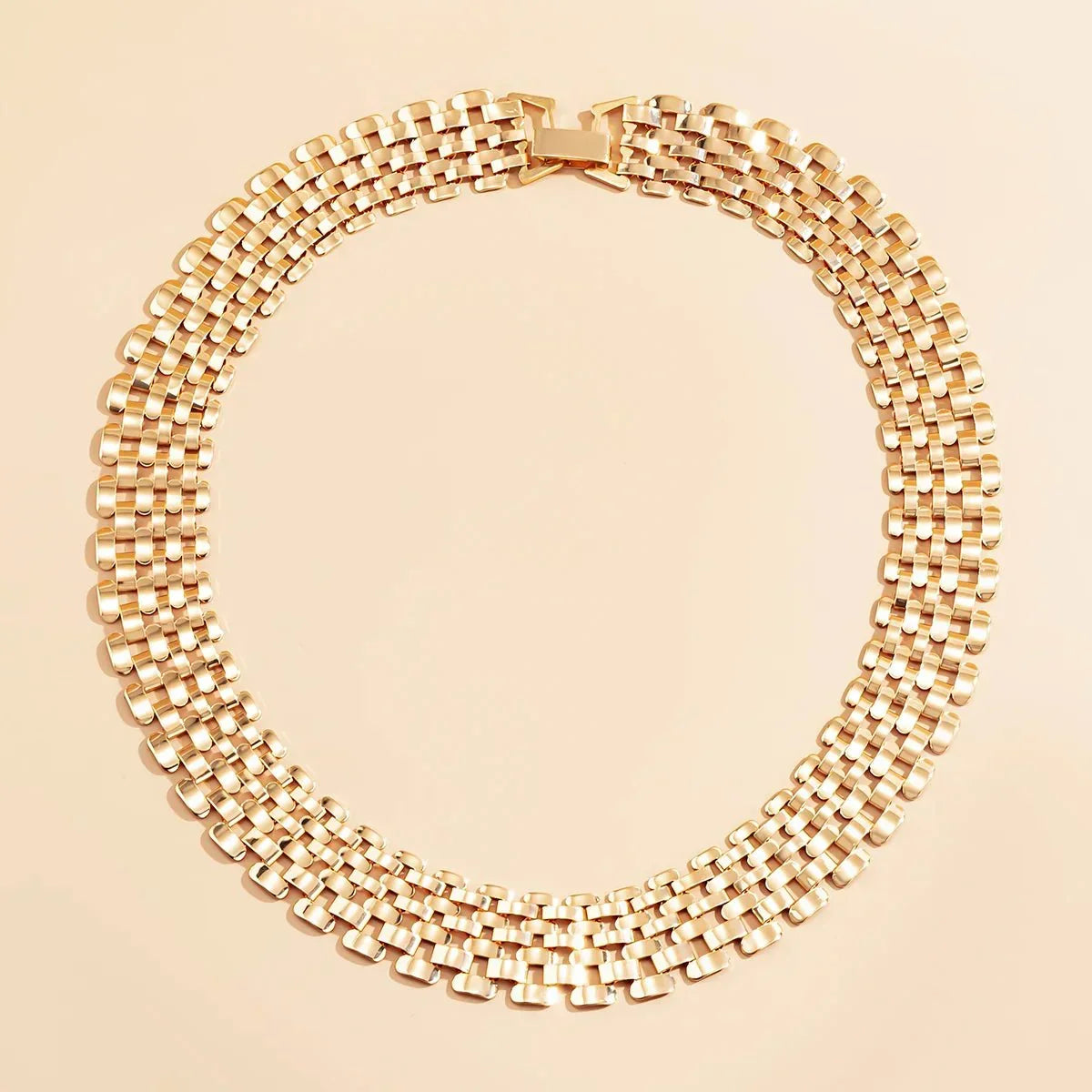 Brehn | Wide River Flat Chain Choker Necklace