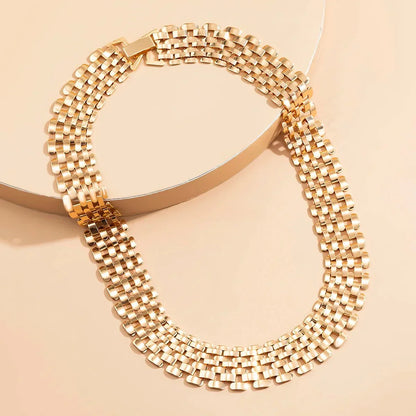 Brehn | Wide River Flat Chain Choker Necklace