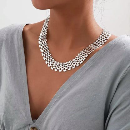 Brehn | Wide River Flat Chain Choker Necklace