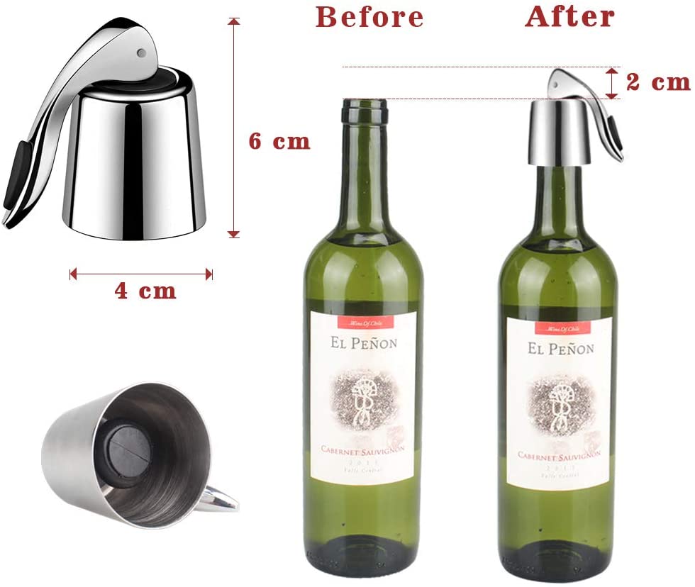 Stainless Steel Wine Bottle Stopper with Silicone | Brehn