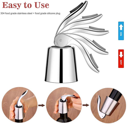 Stainless Steel Wine Bottle Stopper with Silicone | Brehn