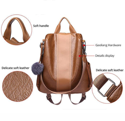 BowLift | Women's Anti-theft Leather Backpack