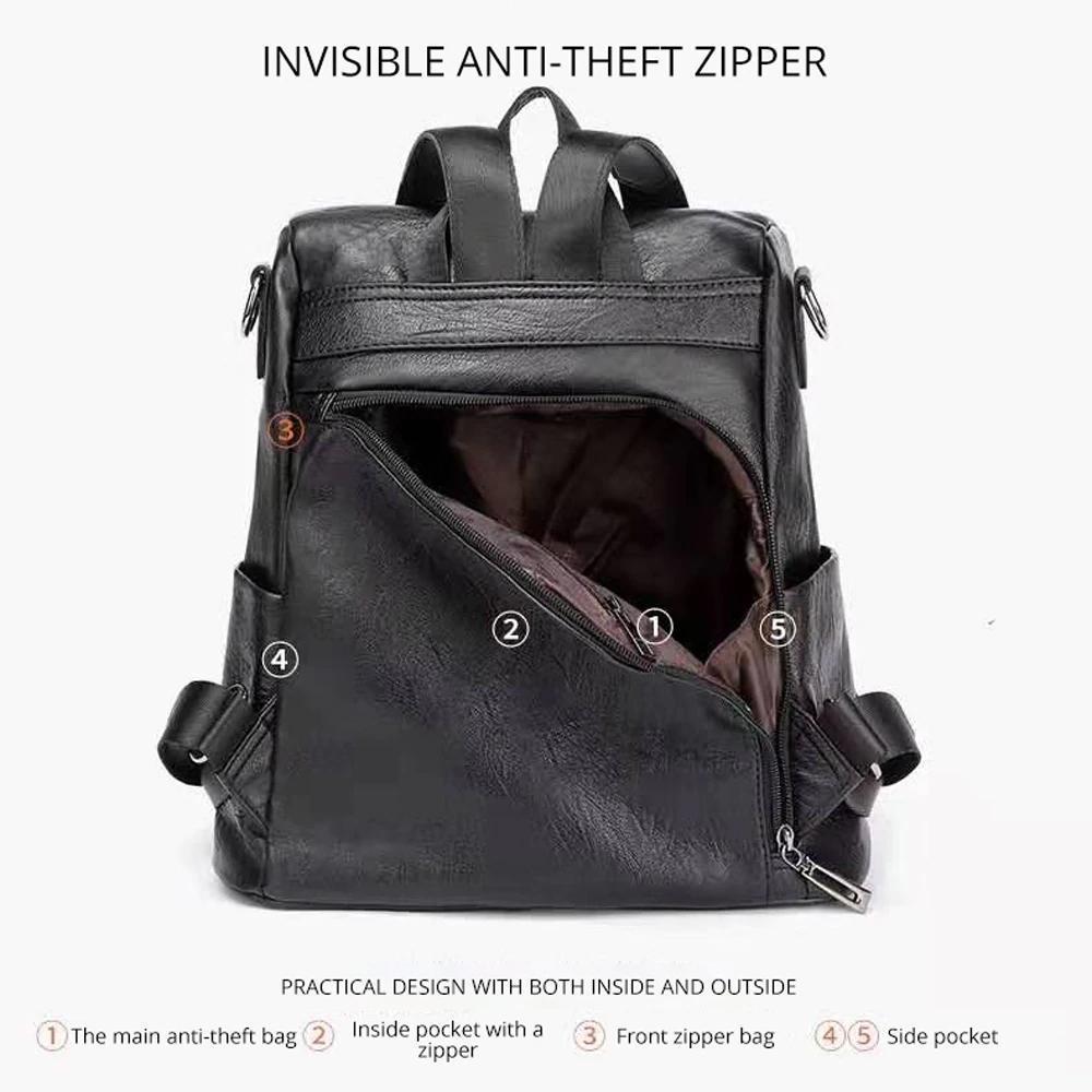 BowLift | Women's Anti-theft Leather Backpack