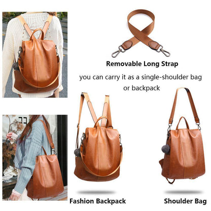 BowLift | Women's Anti-theft Leather Backpack