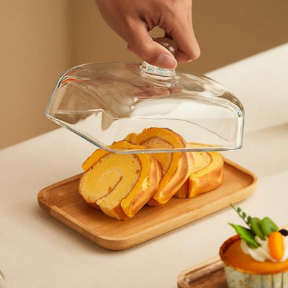 ButterElegance Wooden & Glass Butter Dish
