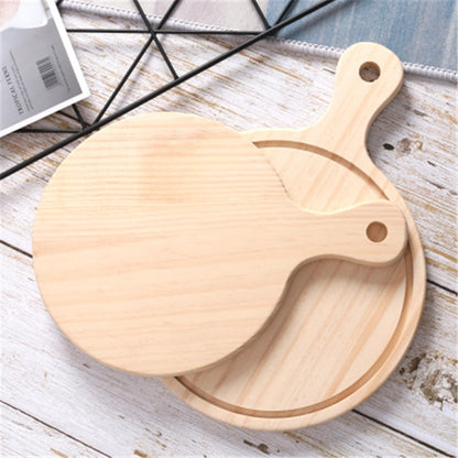 Wooden Pizza board Round with Hand Pizza Baking Tray Pizza Board | Bowlift