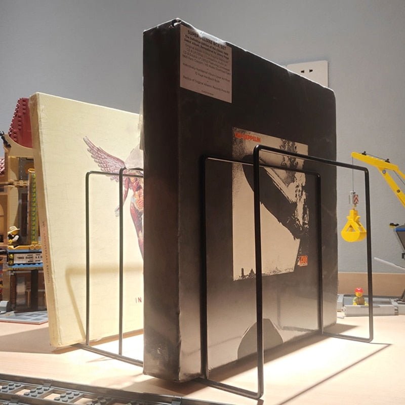 Book and record stand made of wrought iron