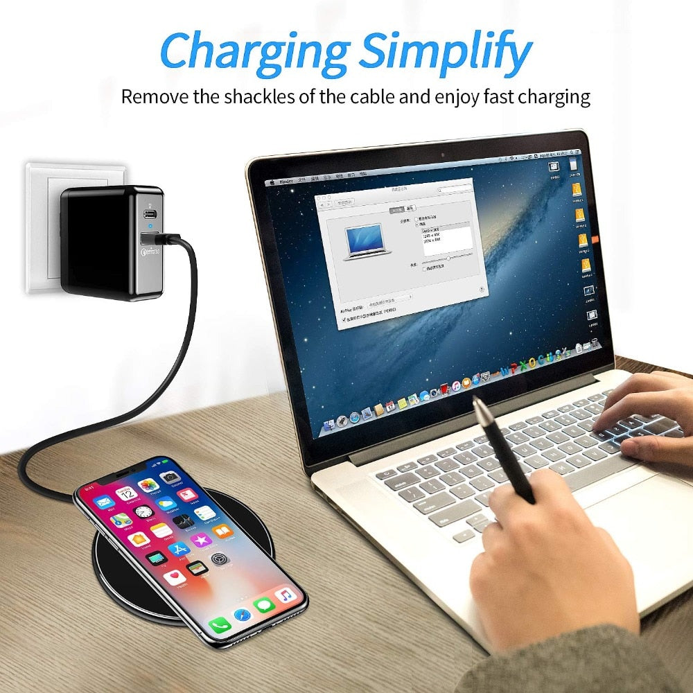 Karnz | 30W Fast Wireless Charging Pad | Premium USB C Charging Cable MagSafe Charger for Apple iPhone, Samsung & Android - Fast Wireless Charging Pad