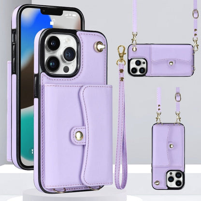 Leather shoulder bag with tote bag and lanyard for the iPhone