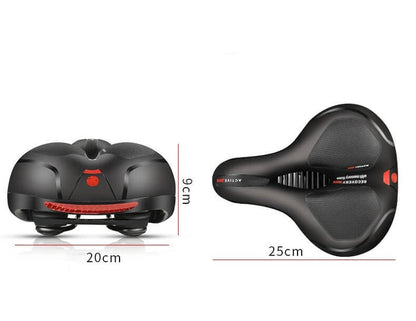 Bicycle saddle with gel cushion and shock absorption