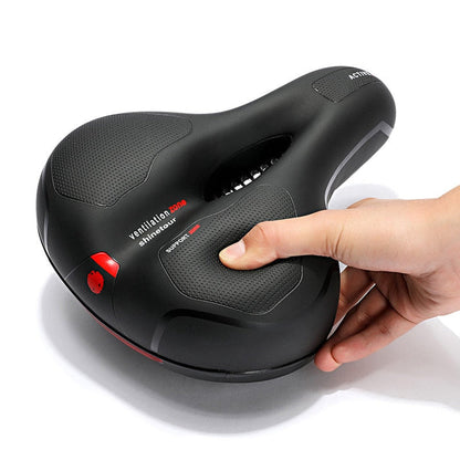 Bicycle saddle with gel cushion and shock absorption